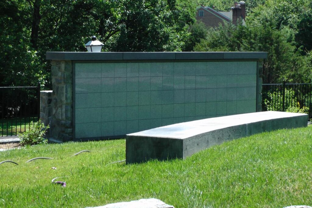 Walker Chapel Columbarium and bench Walker Chapel Columbarium and bench