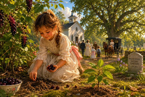 Walker-Chapel-Historic-Cemetery-with-the-first-Chapel-and-congregation-in-the-background-as-the-Cherry-Tree-seeds-were-planted