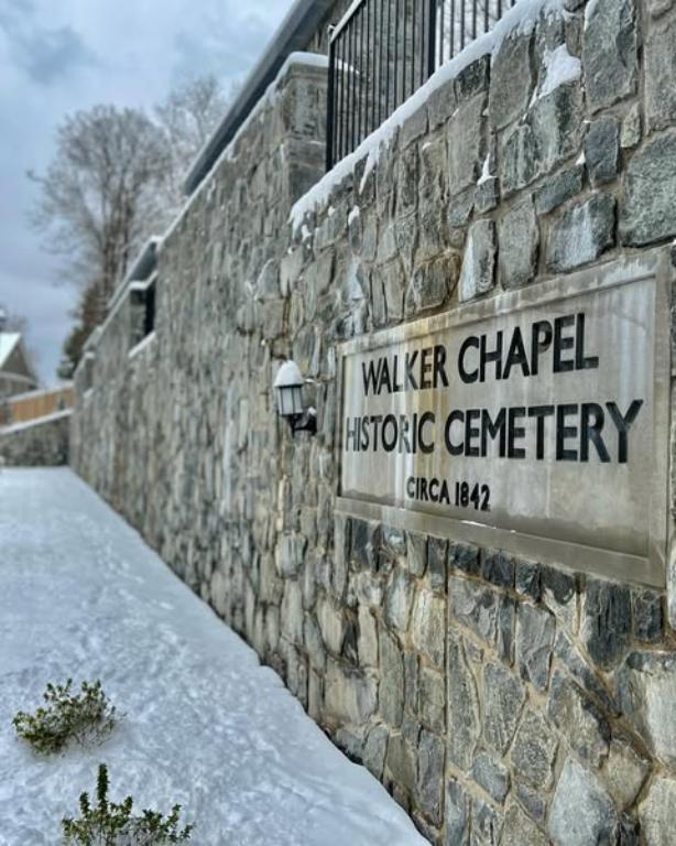 Winter in the Walker Chapel Historic Cemetery and Columbarium The beautiful irises in the gardens of the Walker Chapel Historic Cemetery and Columbarium